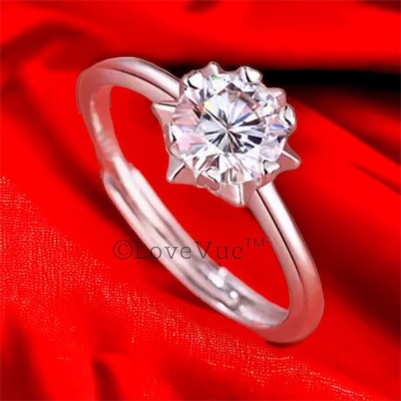 Certified 1ct. t.w. Diamond Star Solitaire Engagement Wedding Ring - Picture 4 of 14